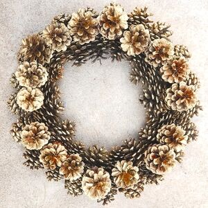 Golden Pinecone Wreath